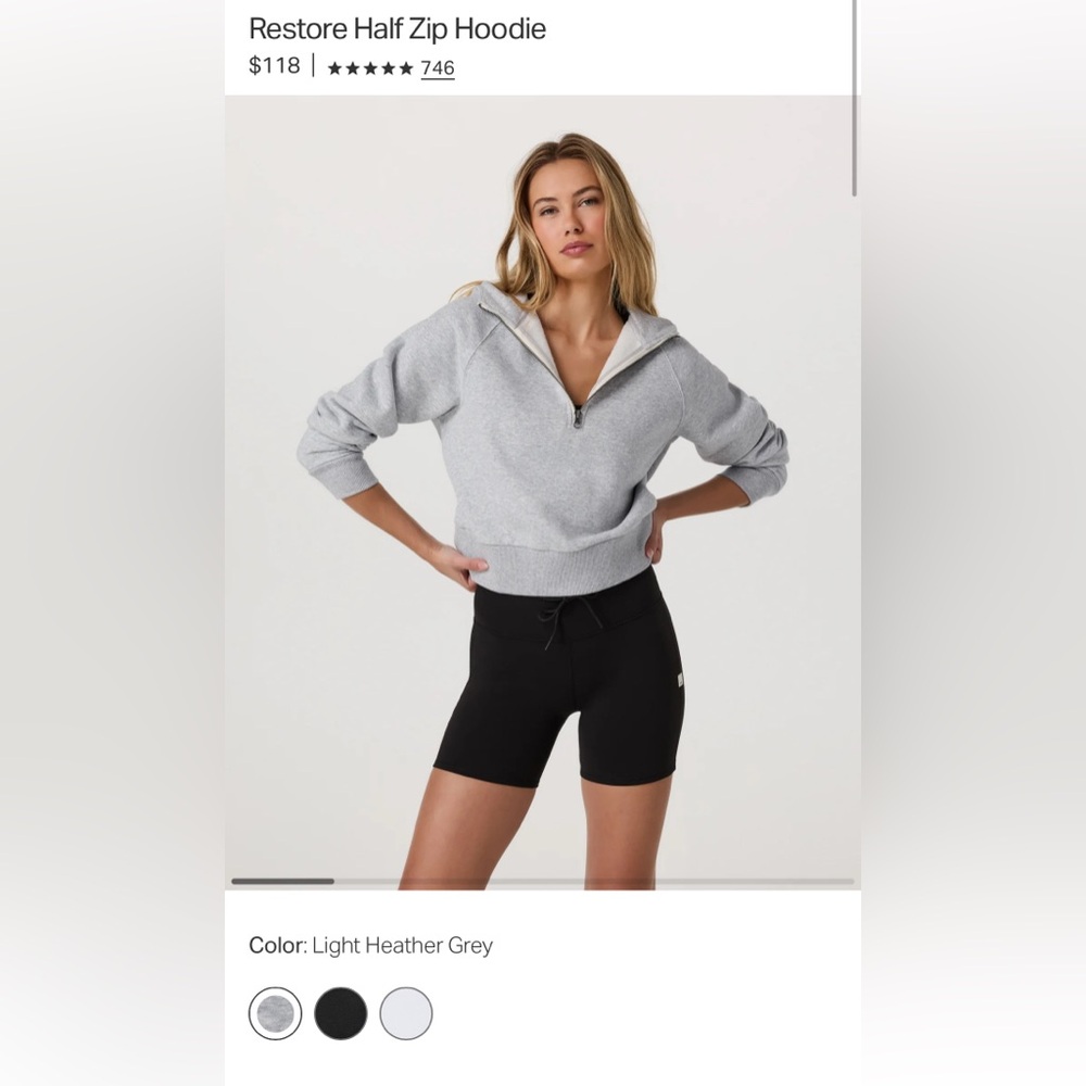 Vuori Grey Half Zip Hoodie